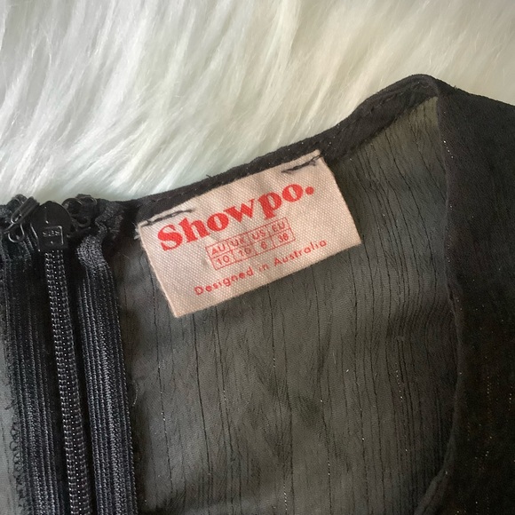 ShowPo Dangerous Woman plunge thigh split dress Black US 6 - Picture 12 of 14